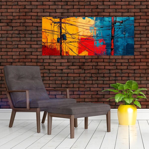 Tablou - Linii electrice abstracte (120x50 cm)