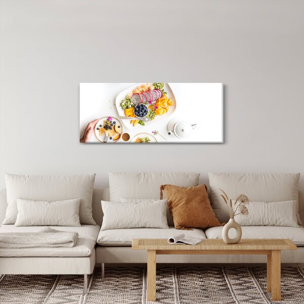 Tablou cu farfurie cu fructe pe masă (120x50 cm)