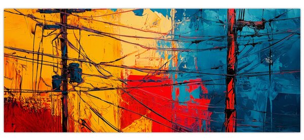 Tablou - Linii electrice abstracte (120x50 cm)