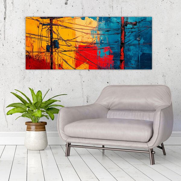 Tablou - Linii electrice abstracte (120x50 cm)