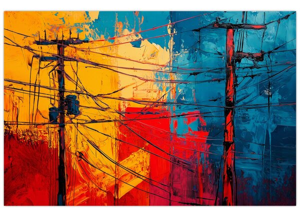 Tablou - Linii electrice abstracte (90x60 cm)