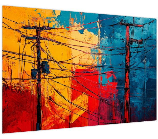 Tablou - Linii electrice abstracte (90x60 cm)
