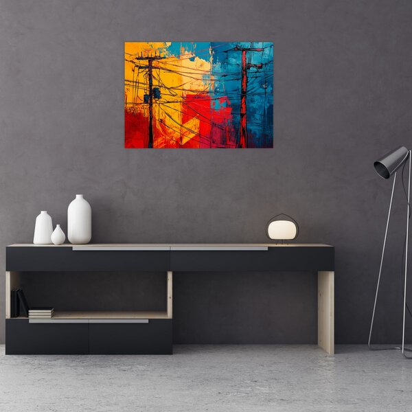 Tablou - Linii electrice abstracte (70x50 cm)