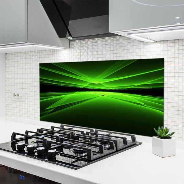 Panou sticla bucatarie Abstract Art Verde Negru