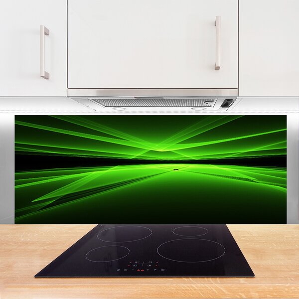 Panou sticla bucatarie Abstract Art Verde Negru