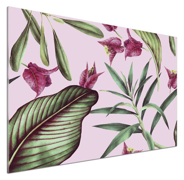 Panou de bucătărie flori tropicale