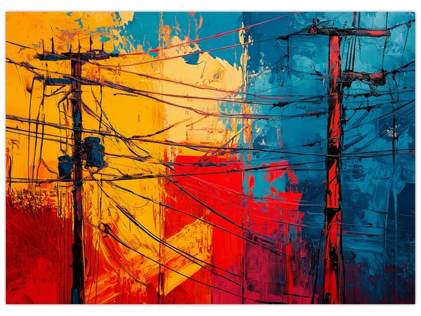 Tablou - Linii electrice abstracte (70x50 cm)