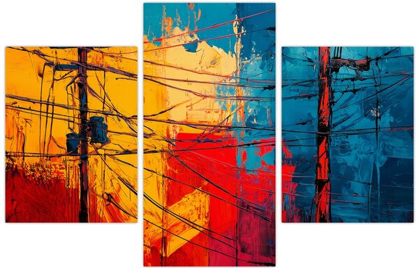 Tablou - Linii electrice abstracte (90x60 cm)