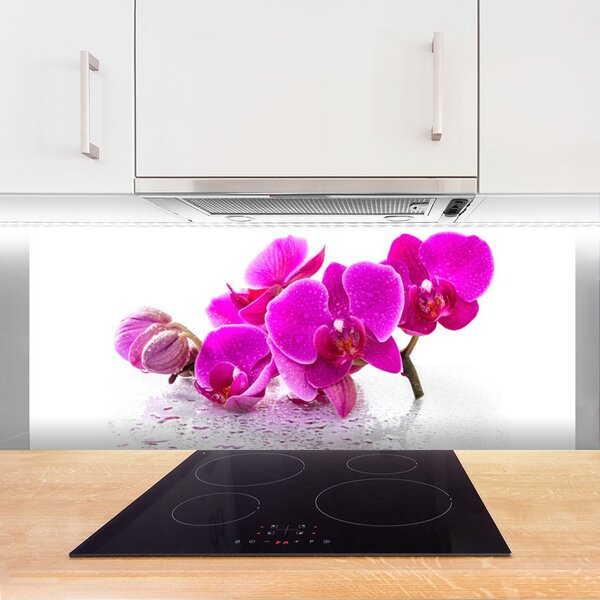 Panou sticla bucatarie Flori roz Floral