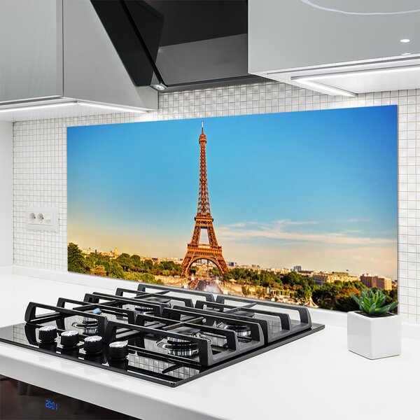 Panou sticla bucatarie Turnul Eiffel Paris Arhitectura Brown
