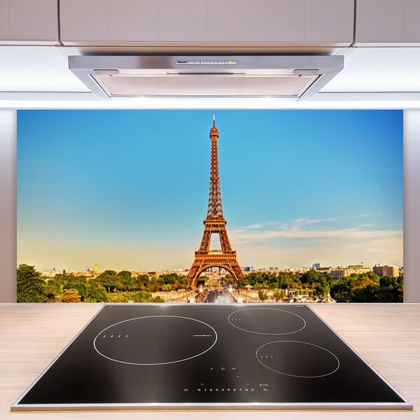 Panou sticla bucatarie Turnul Eiffel Paris Arhitectura Brown