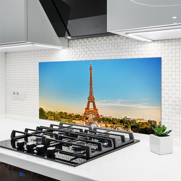 Panou sticla bucatarie Turnul Eiffel Paris Arhitectura Brown