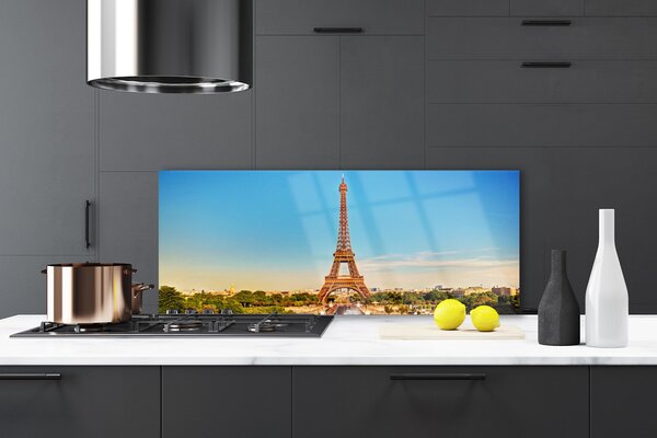 Panou sticla bucatarie Turnul Eiffel Paris Arhitectura Brown