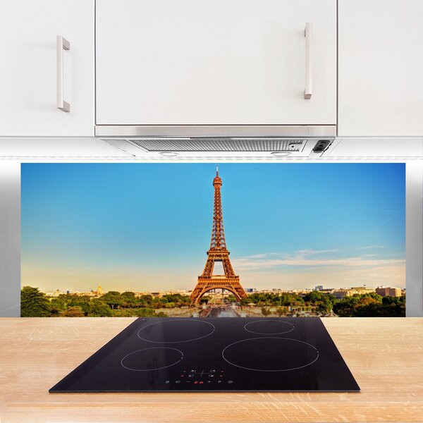Panou sticla bucatarie Turnul Eiffel Paris Arhitectura Brown
