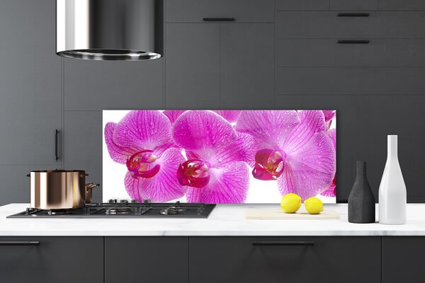 Panou sticla bucatarie Flori roz Floral