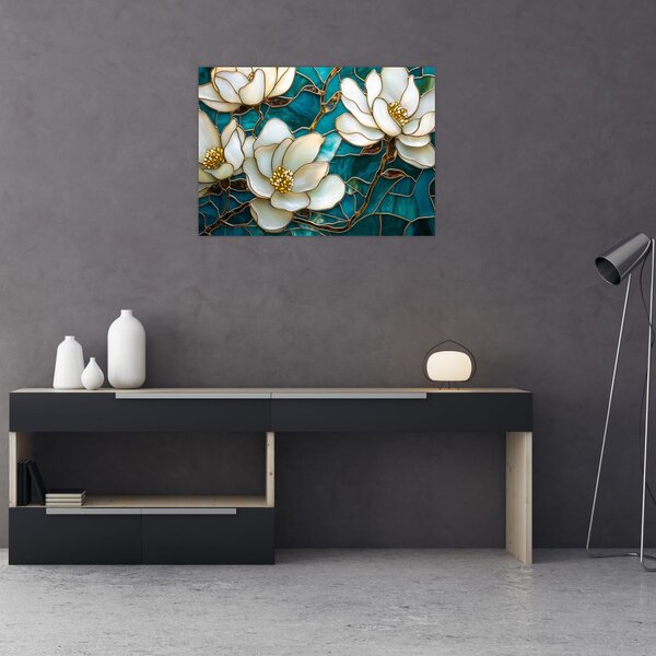Tablou - Vitraliu cu magnolie (70x50 cm)