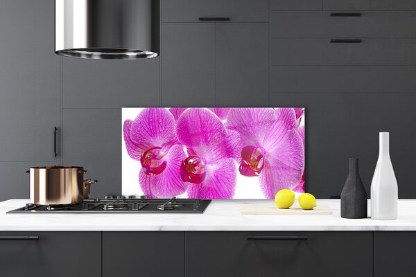 Panou sticla bucatarie Flori roz Floral