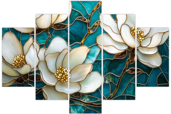 Tablou - Vitraliu cu magnolie (150x105 cm)