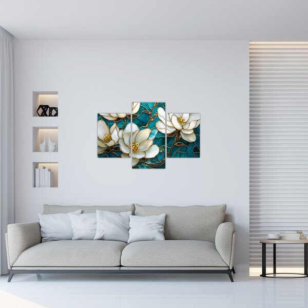 Tablou - Vitraliu cu magnolie (90x60 cm)