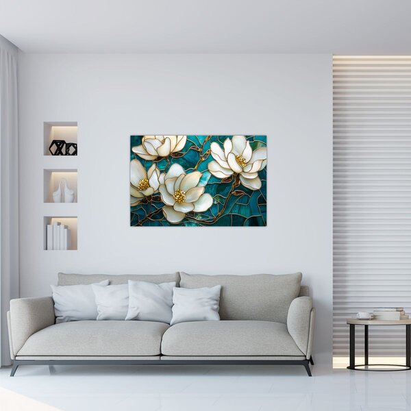 Tablou - Vitraliu cu magnolie (90x60 cm)