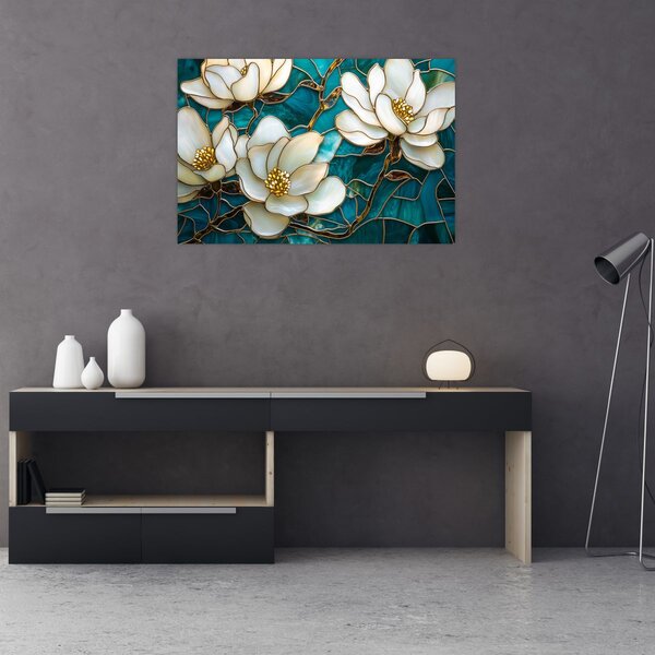 Tablou - Vitraliu cu magnolie (90x60 cm)