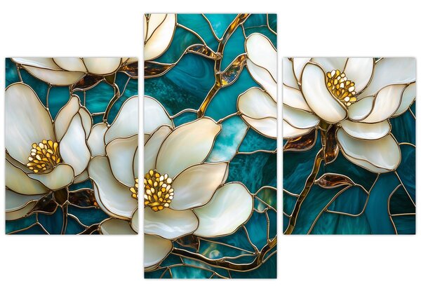 Tablou - Vitraliu cu magnolie (90x60 cm)