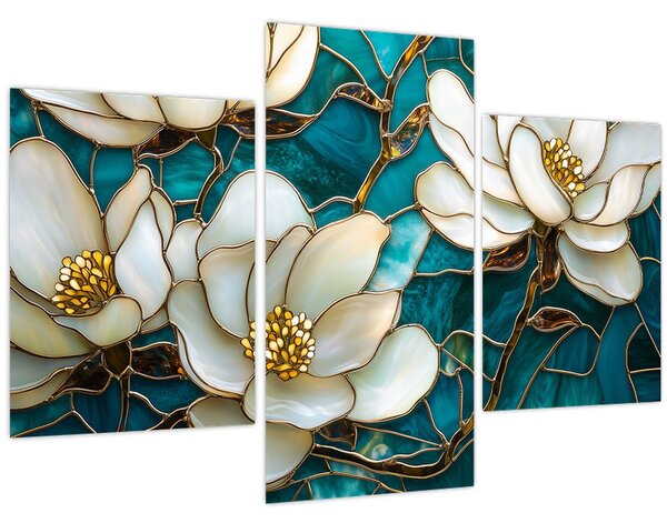 Tablou - Vitraliu cu magnolie (90x60 cm)