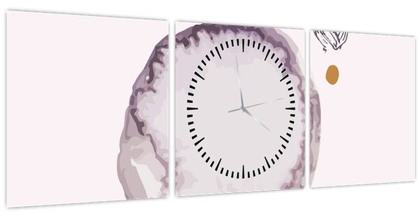 Tablou - Minimalism violet N⁰4 (cu ceas) (90x30 cm)