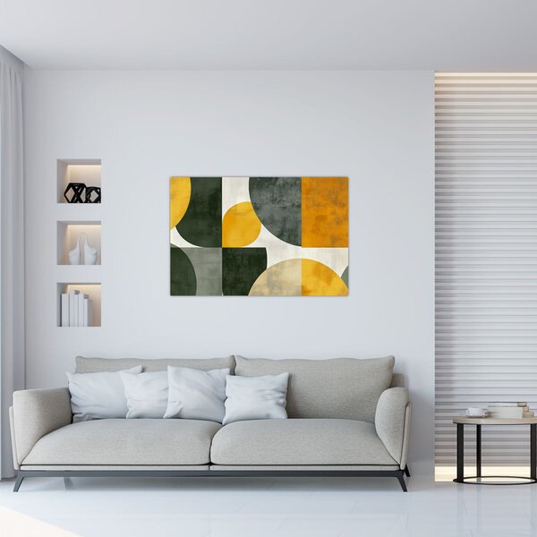 Tablou - Abstracție în culoare de măslin (90x60 cm)