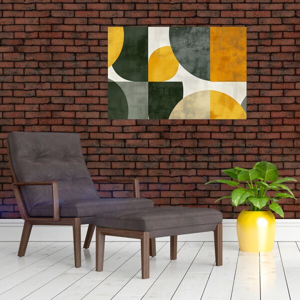 Tablou - Abstracție în culoare de măslin (90x60 cm)