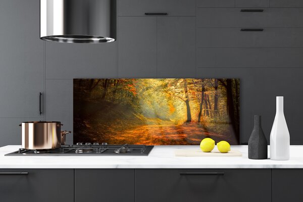 Panou sticla bucatarie Natural Pădurea Verde Galben Maro