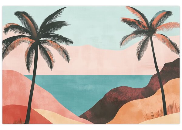 Tablou - Palmieri la mare (90x60 cm)
