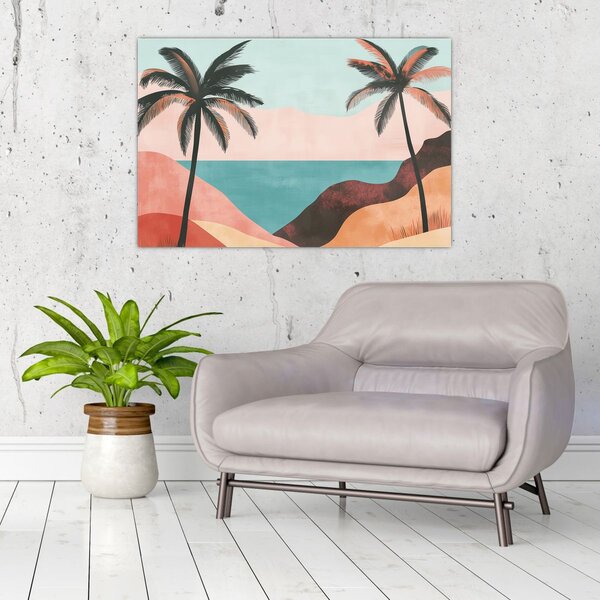 Tablou - Palmieri la mare (90x60 cm)