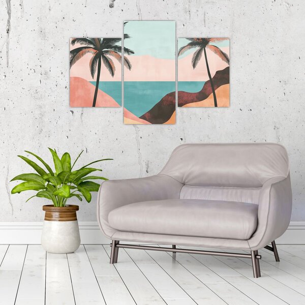 Tablou - Palmieri la mare (90x60 cm)
