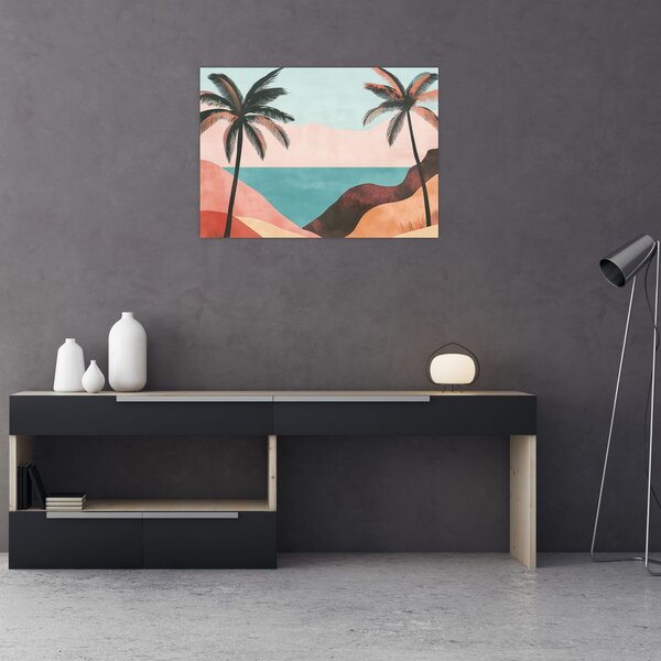 Tablou - Palmieri la mare (70x50 cm)