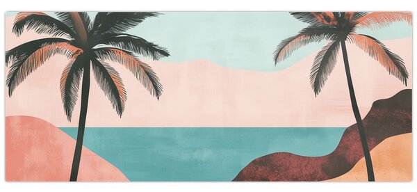 Tablou - Palmieri la mare (120x50 cm)