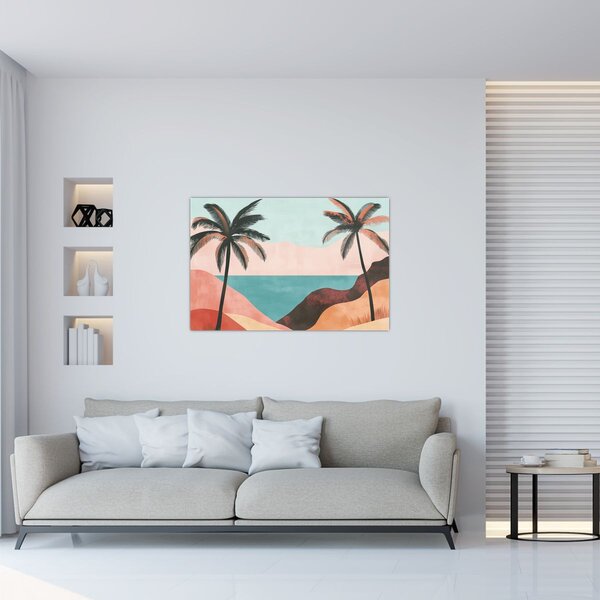 Tablou - Palmieri la mare (90x60 cm)