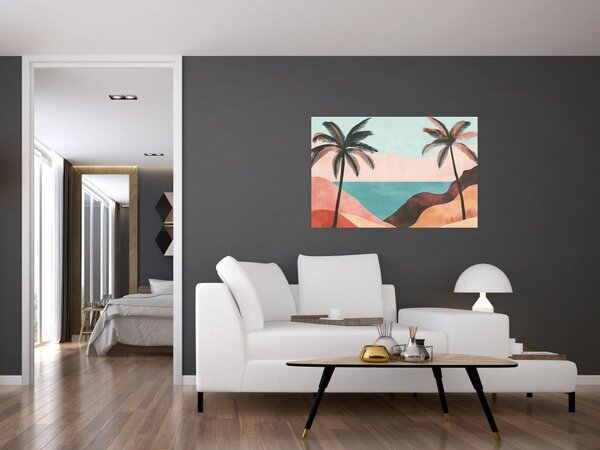 Tablou - Palmieri la mare (90x60 cm)