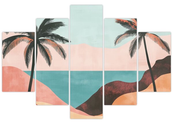 Tablou - Palmieri la mare (150x105 cm)
