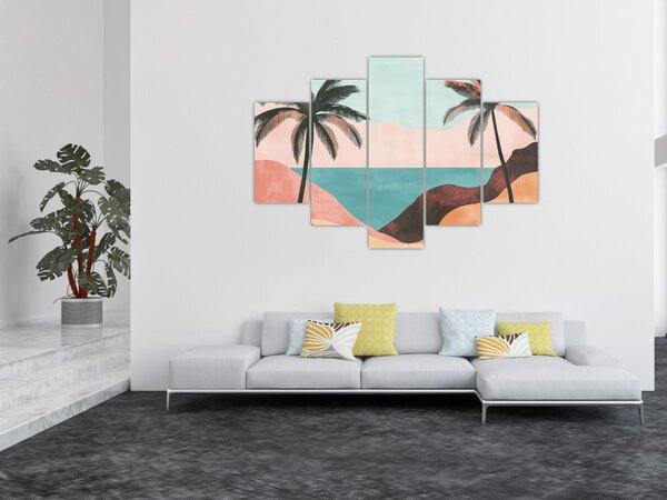 Tablou - Palmieri la mare (150x105 cm)