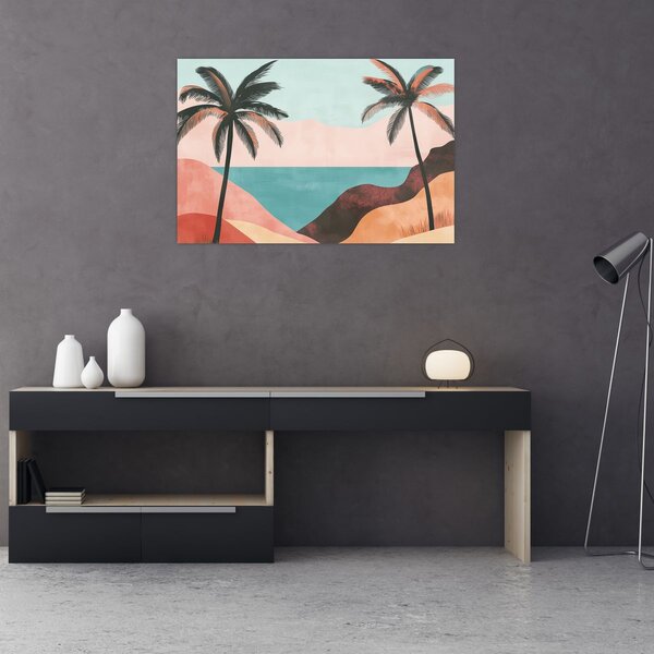 Tablou - Palmieri la mare (90x60 cm)