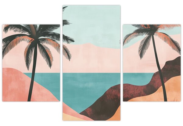 Tablou - Palmieri la mare (90x60 cm)