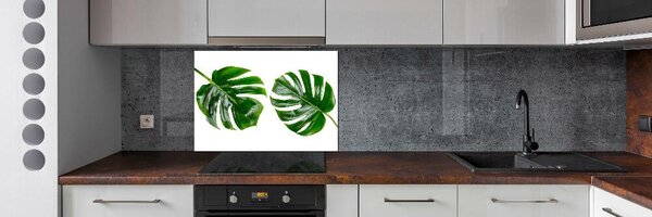 Panou sticlă decorativa bucătărie frunze tropicale