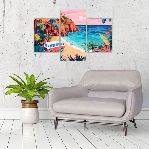 Tablou - Rulotă la ocean (90x60 cm)