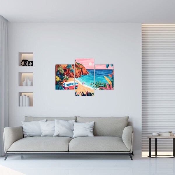 Tablou - Rulotă la ocean (90x60 cm)