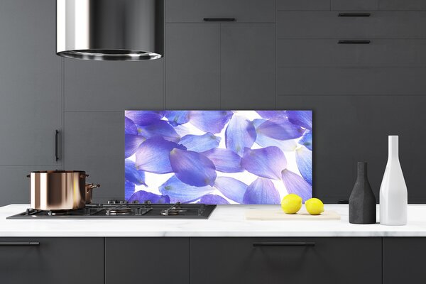 Panou sticla bucatarie Petale Floral violet