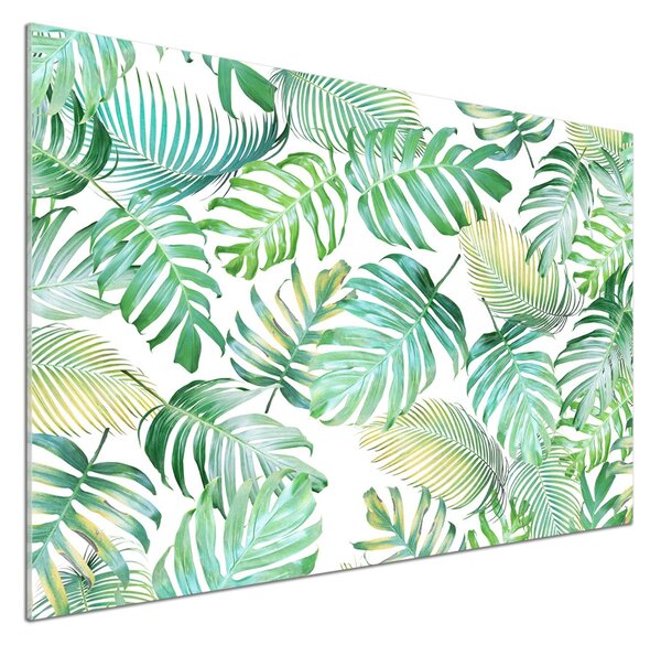 Panou sticla securizata bucatarie frunze tropicale