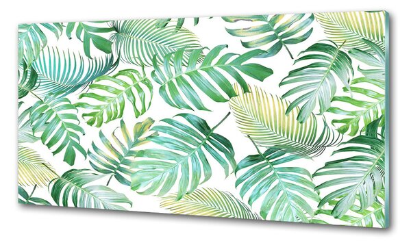 Panou sticla securizata bucatarie frunze tropicale