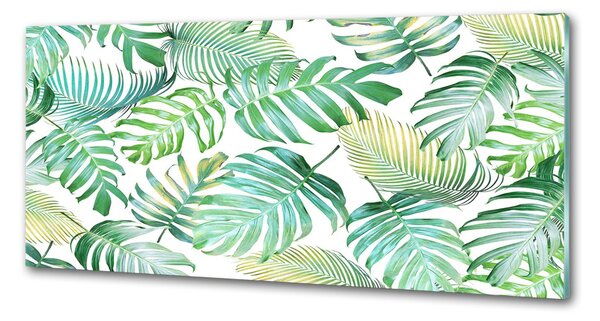 Panou sticla securizata bucatarie frunze tropicale