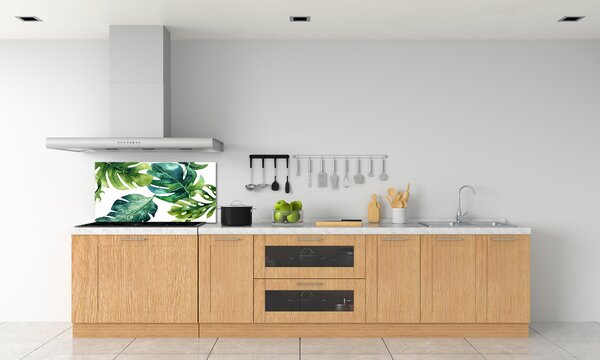 Panou perete bucătărie frunze tropicale